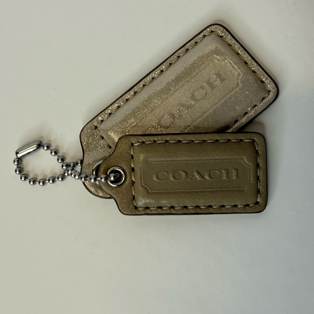 Coach Tan Leather Hang Tag Set (2)